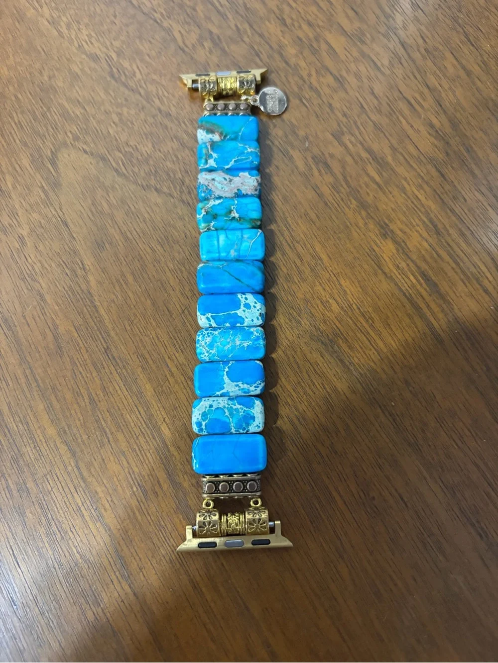 Cape Diablo Turquoise Stone Apple Watch Band with Gold Hardware